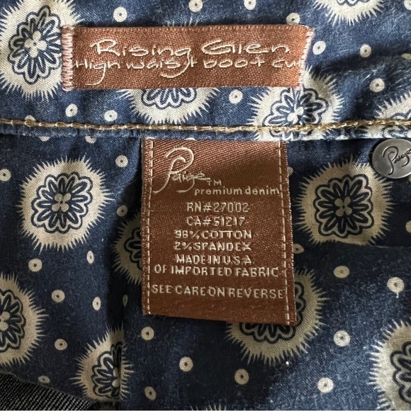 Paige Rising Glen High Waist Boot Cut Jeans Dark Wash Size 29 - Picture 6 of 8